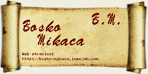 Boško Mikača vizit kartica
